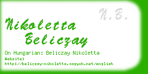 nikoletta beliczay business card